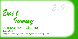 emil ivany business card