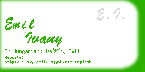 emil ivany business card